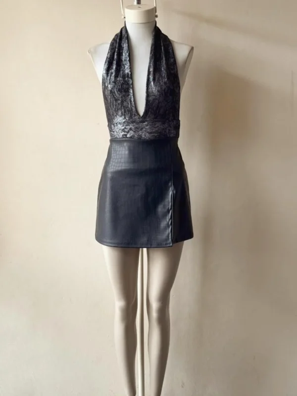 POLLERA CUERINA CROCO