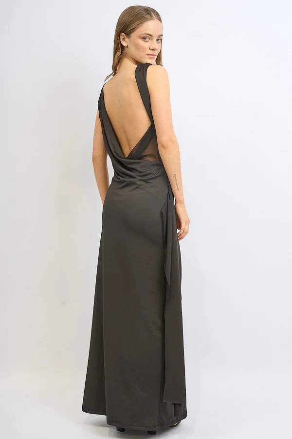 VESTIDO MICROFIBRA  Y TUL