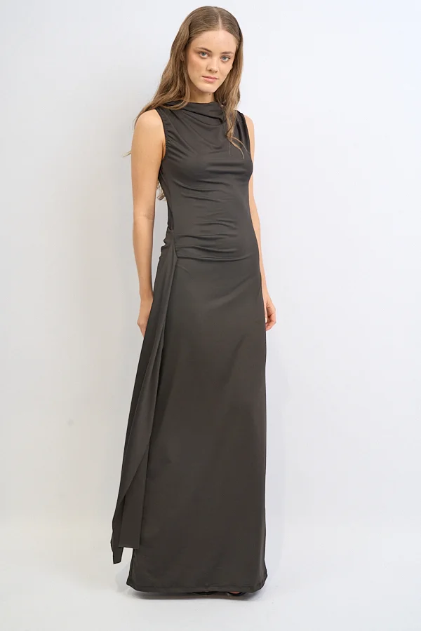 VESTIDO MICROFIBRA  Y TUL