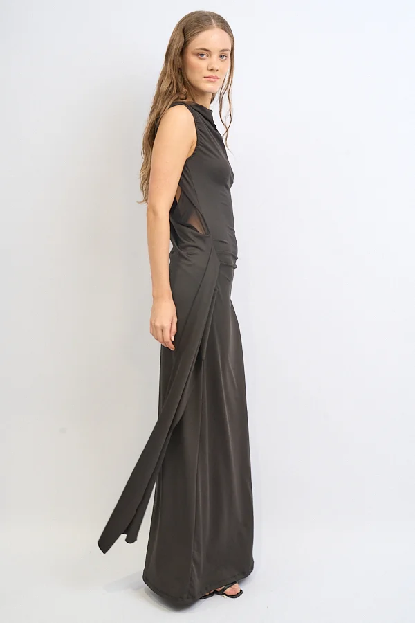 VESTIDO MICROFIBRA  Y TUL